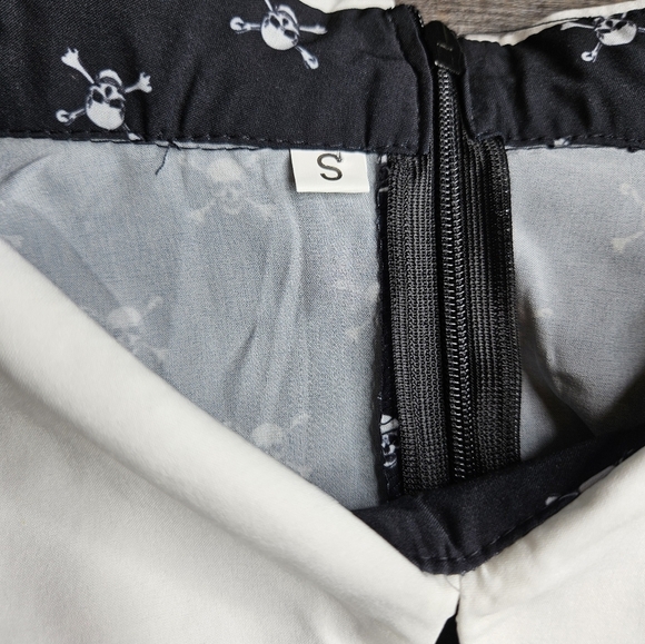 HALLOWEEN - Wednesday Adam's Costume Small Black Dress White collar skulls - Picture 5 of 8